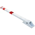 RS PRO Parking Barrier White Post Red Tape Aluminium Cast Iron Pull Down Type 125-2192