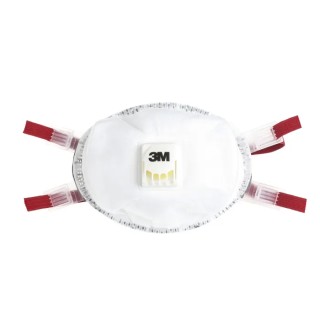 3M Disposable Face Mask, Valved, 5 Per Pack, 8000 Series, Cool Flow Valve, White FFP3