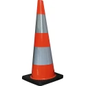 RS PRO Weighted Polyvinyl Chloride Traffic Cone, White & Orange, Reflective, Anti-Skid Rubber Base, 900 mm, 125-2172