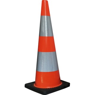 RS PRO Weighted Polyvinyl Chloride Traffic Cone, White & Orange, Reflective, Anti-Skid Rubber Base, 900 mm, 125-2172
