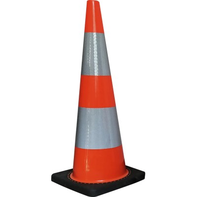 RS PRO Weighted Polyvinyl Chloride Traffic Cone, White & Orange, Reflective, Anti-Skid Rubber Base, 900 mm, 125-2172