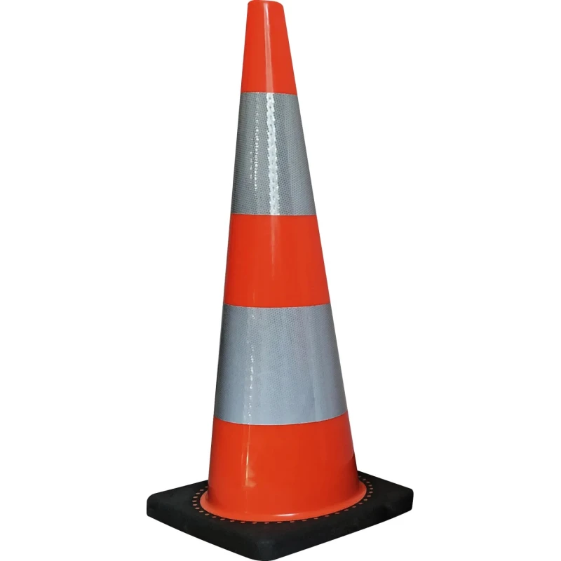RS PRO Weighted Polyvinyl Chloride Traffic Cone, White & Orange, Reflective, Anti-Skid Rubber Base, 900 mm, 125-2172