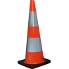 RS PRO Weighted Polyvinyl Chloride Traffic Cone, White & Orange, Reflective, Anti-Skid Rubber Base, 900 mm, 125-2172
