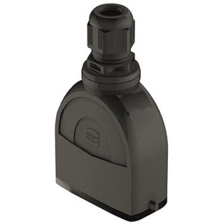 HARTING Han-Eco Heavy Duty Power Connector Hood, 10A, Polyamide, Top Cable Entry, M25, IP65, 1 Lever 19461100446