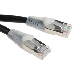RS PRO Cat5e Ethernet Cable RJ45 Male to RJ45 Male, Shielded PVC, 1m, Black 556-960