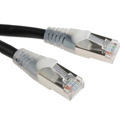 RS PRO Cat5e Ethernet Cable RJ45 Male to RJ45 Male, Shielded PVC, 1m, Black 556-960