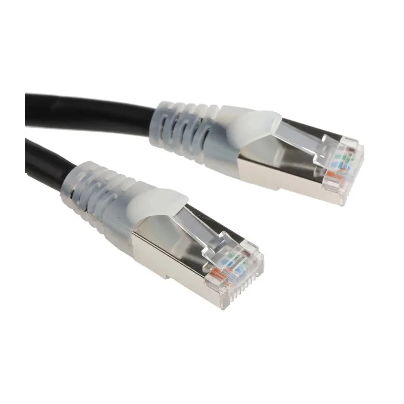 RS PRO Cat5e Ethernet Cable RJ45 Male to RJ45 Male, Shielded PVC, 1m, Black 556-960