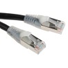 RS PRO Cat5e Ethernet Cable RJ45 Male to RJ45 Male, Shielded PVC, 1m, Black 556-960