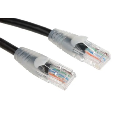 RS PRO Cat5e Ethernet Cable, RJ45 Male to RJ45 Male, Unshielded PVC, Black, 0.5 m 557-026