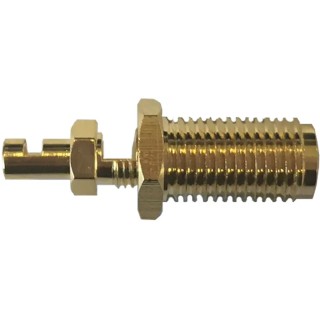 RF Solutions CON Series Coaxial Connector Panel Mount Female SMA, 50 Ω, Straight, Solder, Gold-Plated Brass CON-SMAF-RG178S