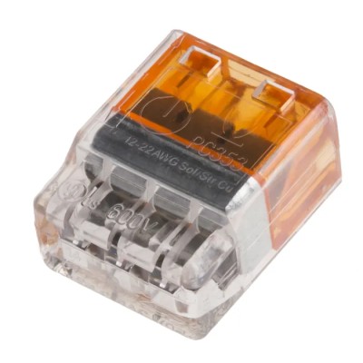 TE Connectivity Push Grip Splice Connector Uninsulated Orange 12–22 AWG Thermoplastic Tin 2299515-1