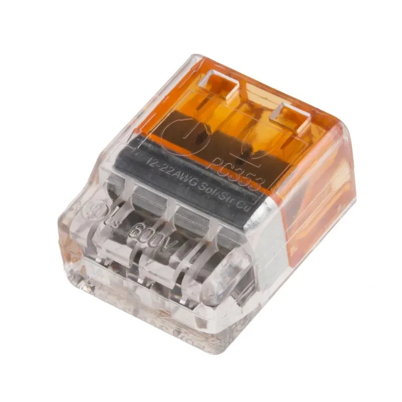 TE Connectivity Push Grip Splice Connector Uninsulated Orange 12–22 AWG Thermoplastic Tin 2299515-1