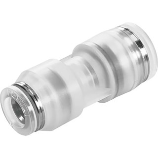 Festo NPQP Series Pneumatic Reducer Nipple Push-in Fitting, 6 mm to 4 mm, Polypropylene, Chemical NPQP-D-Q6-Q4-FD-P10