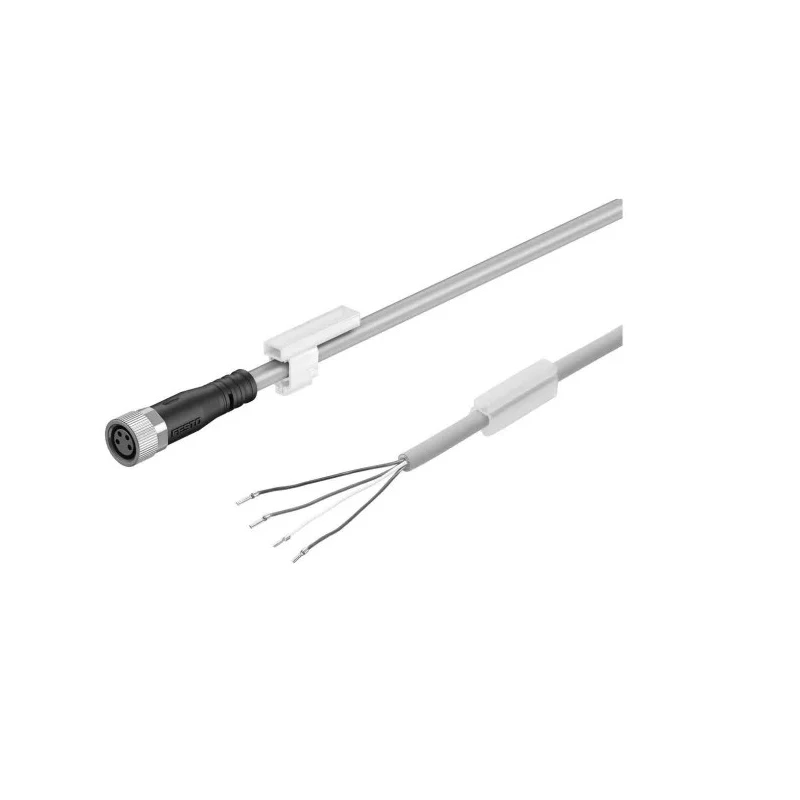 Festo NEBU Series Sensor & Actuator Cable NEBU-M8G4-K-5-LE4, M8 x 1, Open End, For Energy Chain, 5m, IP69K