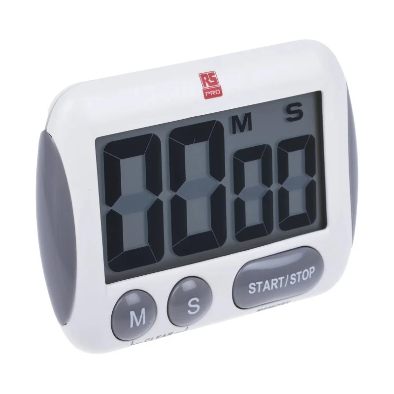 RS PRO White Digital Timer Battery Powered Digital Desktop Jumbo LCD Timer 557-610