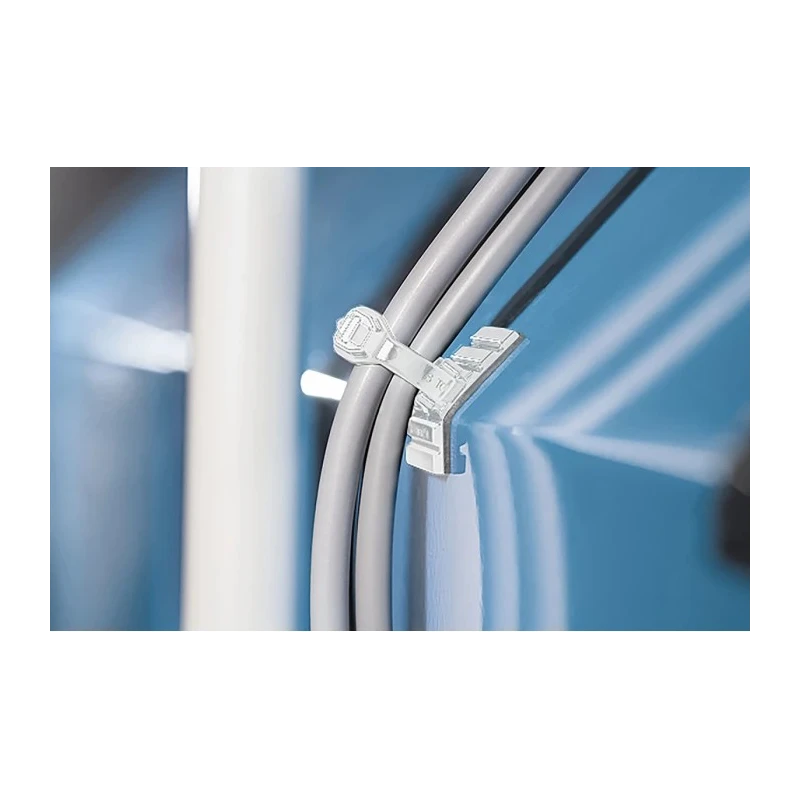 HellermannTyton White Adhesive Cable Tie Mount, Polyamide 66, 5.4mm Tie Width, 28×28mm 151-02977 FMB4APT-A-PA66HS-WH