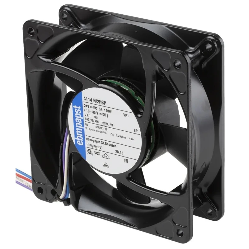 ebm-papst Axial Fan , 24V DC, 120 W, 570 m³/h, IP20, Ball Bearing, 119×119×38 mm