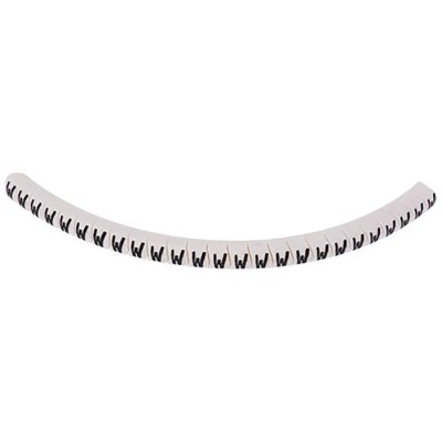 HellermannTyton Helagrip Slide-On Cable Marker Pre-Printed "W" PVC 1–3mm Cable Range White/Black 901-10439