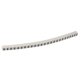 HellermannTyton Helagrip Slide-On Cable Marker, Pre-Printed "E", 2–5mm, Black on White, PVC, 901-10417