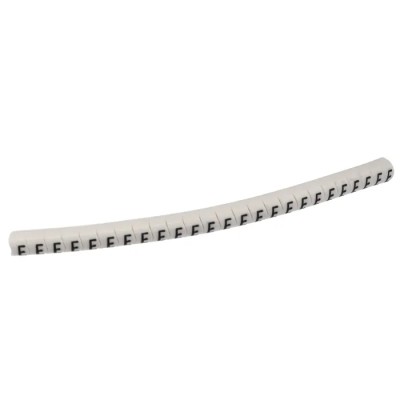HellermannTyton Helagrip Slide-On Cable Marker, Pre-Printed "E", 2–5mm, Black on White, PVC, 901-10417