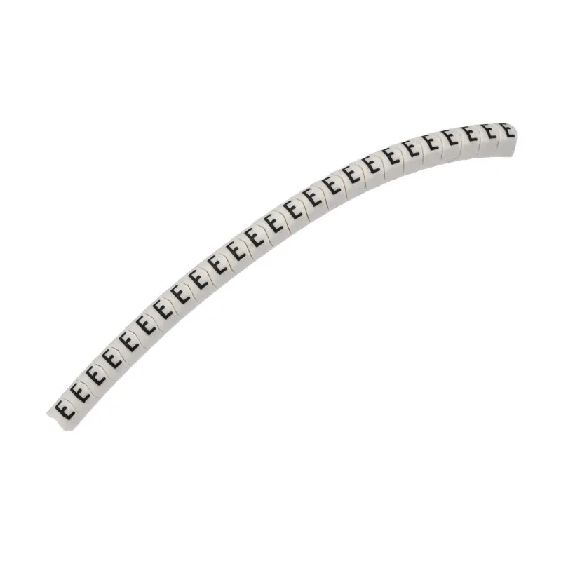 HellermannTyton Helagrip Slide-On Cable Marker, Pre-Printed "E", 2–5mm, Black on White, PVC, 901-10417