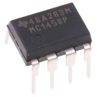 Texas Instruments MC1458P Dual Operational Amplifier, 1 MHz Gain Bandwidth, 18V PDIP, 8-Pin