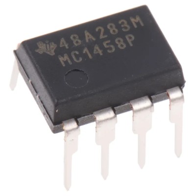 Texas Instruments MC1458P Dual Operational Amplifier, 1 MHz Gain Bandwidth, 18V PDIP, 8-Pin