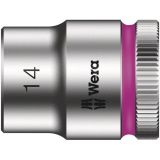 Wera Zyklop 3/8 in Drive Socket, 14 mm, 6 Point, Hex, Chrome Vanadium Steel, Chrome Plated, 29.0mm Overall Length 05003559001