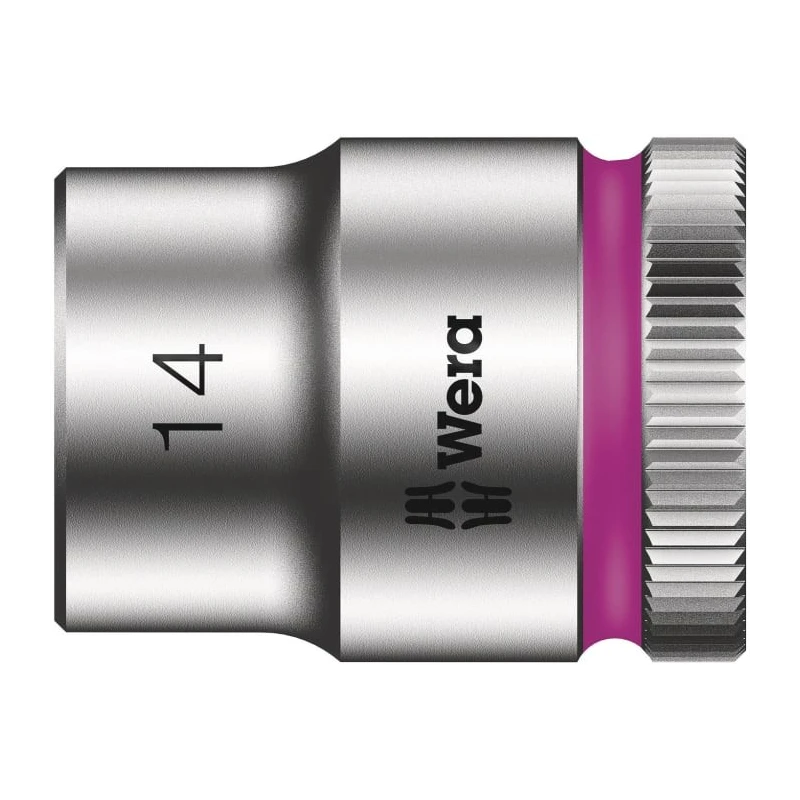 Wera Zyklop 3/8 in Drive Socket, 14 mm, 6 Point, Hex, Chrome Vanadium Steel, Chrome Plated, 29.0mm Overall Length 05003559001