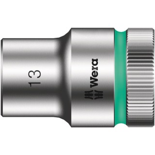 Wera 1/2 inch Drive 13 mm 6 Point Hex Socket Chrome Vanadium Steel 37.0 mm Overall Length 05003604001