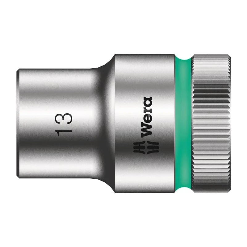 Wera 1/2 inch Drive 13 mm 6 Point Hex Socket Chrome Vanadium Steel 37.0 mm Overall Length 05003604001