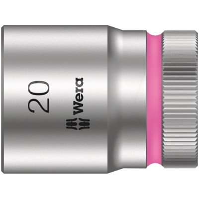 Wera 1/2 in Drive 20 mm 6 Point Hex Socket, Chrome Vanadium Steel, 37 mm Length 05003611001
