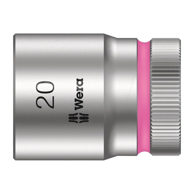 Wera 1/2 in Drive 20 mm 6 Point Hex Socket, Chrome Vanadium Steel, 37 mm Length 05003611001