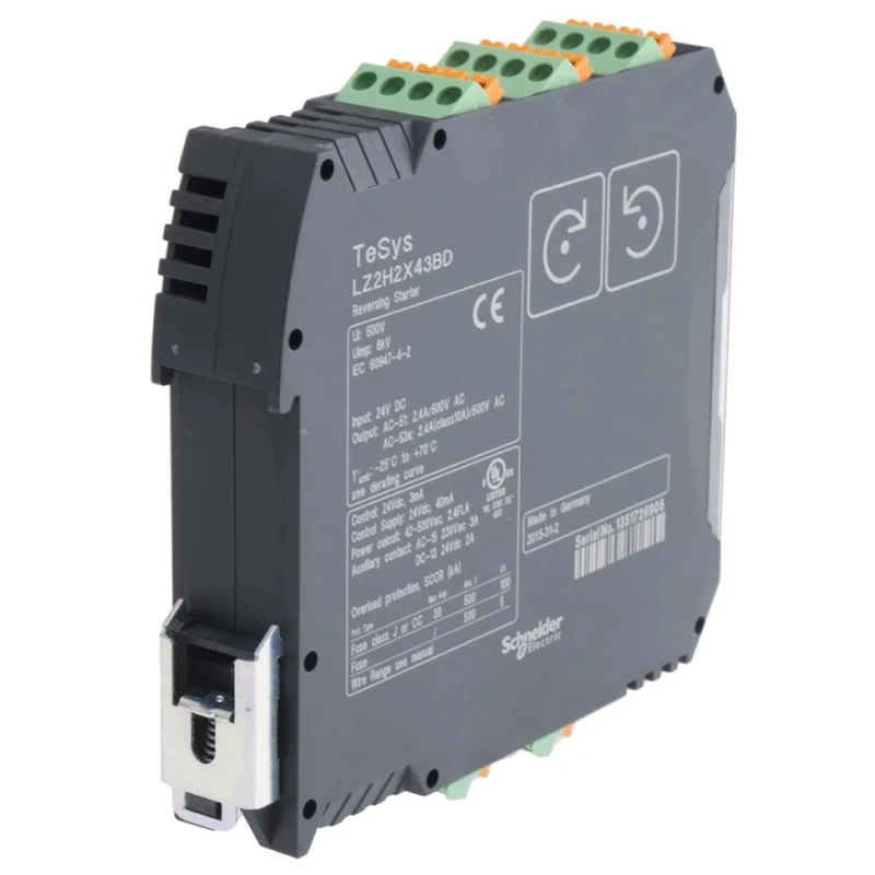 Schneider Electric TeSys H Advanced Motor Starter, Reversible, 500V AC, 1.1 kW, 3 Phase, DIN Rail, IP20 LZ2H2X43BD