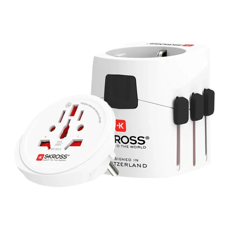 SKROSS Pro Light Schuko to World Travel Adapter 250V 6.3A Multi-Country SKR-0073RS