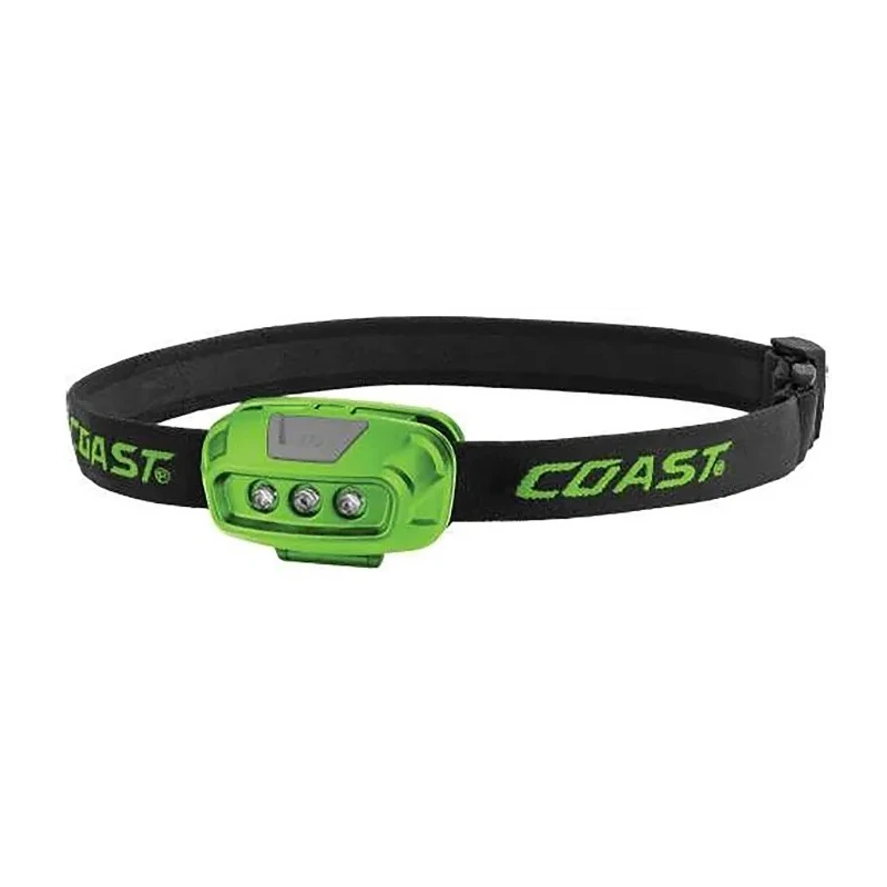 Coast LED Head Torch FL14 Green, 37 lm, 22 m Beam, IPX4, 2xAAA, Flood Beam, Adjustable Strap