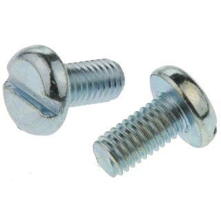 RS PRO Slot Pan Steel Machine Screw, M5 Thread, 10 mm Length, Passivated Zinc Plated, DIN 85, Model 560-057