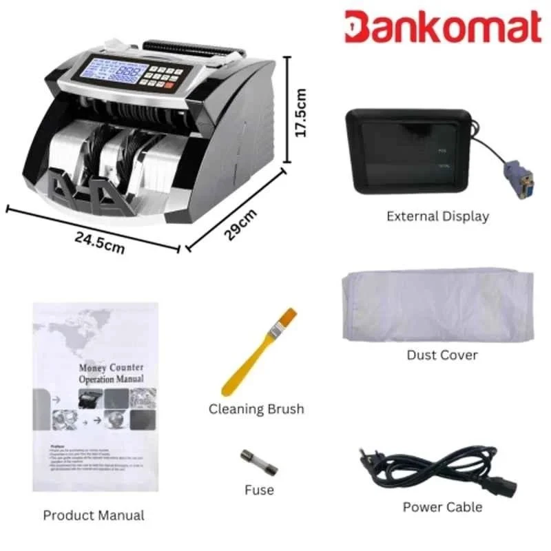 Bankomat Currency Note Counting Machine, 1000 Notes/min, UV/MG/IR/MT Detection, LCD Display, BMT2030
