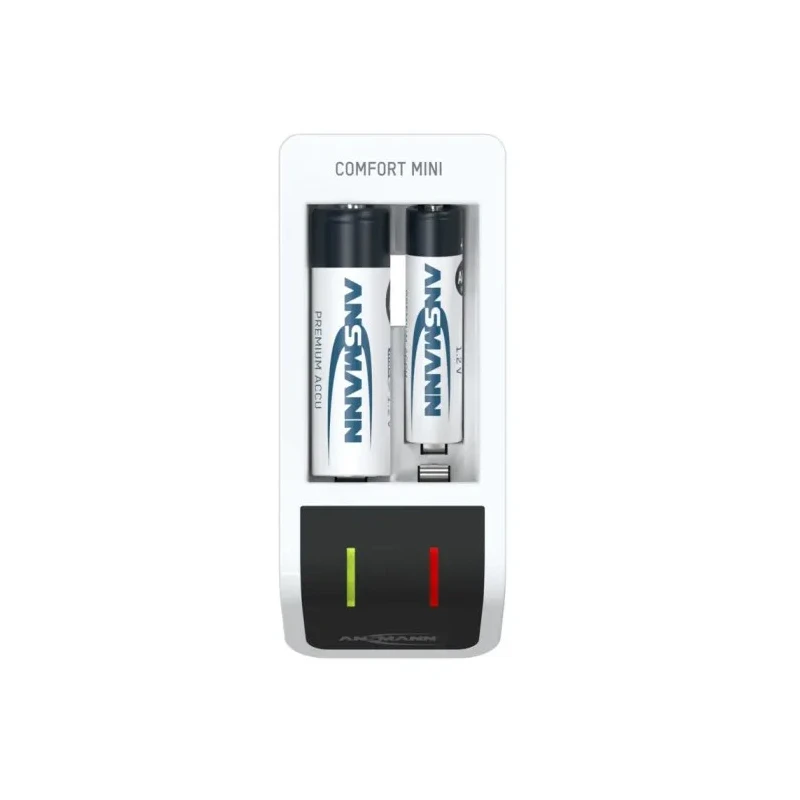 Ansmann Comfort Mini Battery Charger 1001-0091, For AA & AAA, 1.2V NiMH Batteries, 800mA USB Input