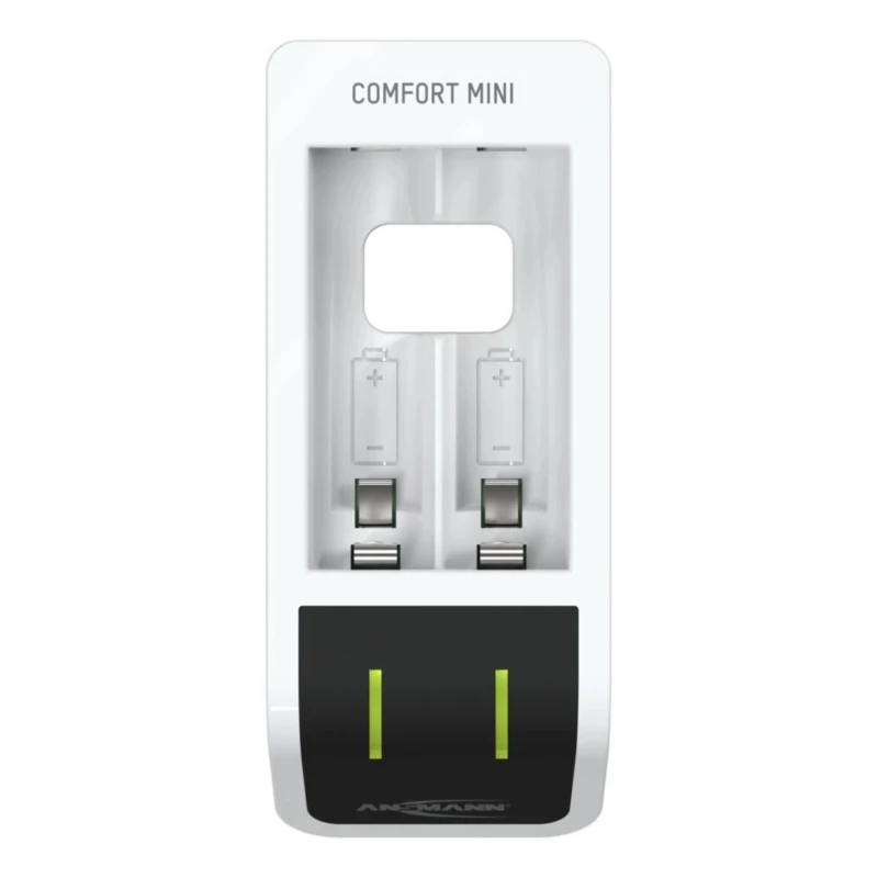 Ansmann Comfort Mini Battery Charger 1001-0091, For AA & AAA, 1.2V NiMH Batteries, 800mA USB Input