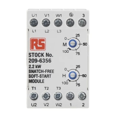 RS PRO Soft Starter 400V AC, 2.2 kW, 3 Phase, DIN Rail Mount, IP20, Germany IP20