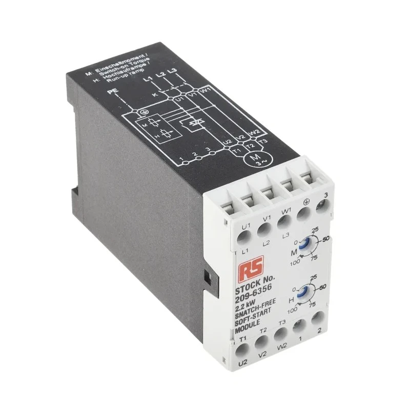 RS PRO Soft Starter 400V AC, 2.2 kW, 3 Phase, DIN Rail Mount, IP20, Germany IP20