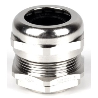 RS PRO Metallic Nickel Plated Brass Cable Gland M32 Thread 13–20mm IP68 210-0609