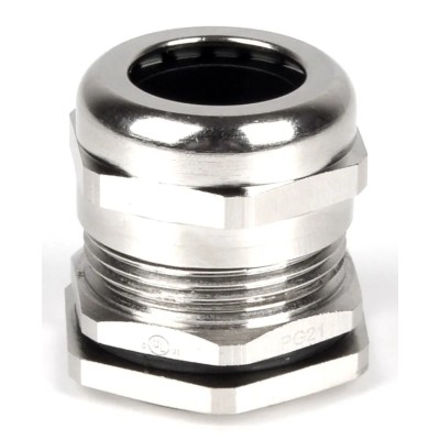 RS PRO Metallic Nickel Plated Brass Cable Gland PG21 Thread, 13–18 mm Cable, IP68 210-0630