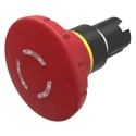 EAO 45 Series Twist Release Emergency Stop Push Button Head, Red, Mushroom Style, Illuminated, Plastic, 60 45-2D36.1A20.000