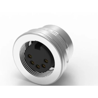 RS PRO 5 Pole Straight DIN Connector, M16, Female, Panel Mount, Solder, 5A 250V IP67 WP1605AJPR