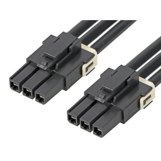 Molex 3 Way Female Mega-Fit to 3 Way Female Mega-Fit Wire to Board Cable, 150 mm, Black, 600V 216400-1031
