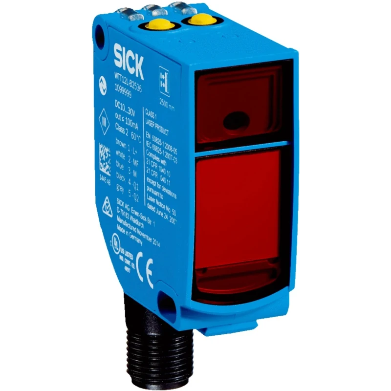 SICK Background Suppression Photoelectric Sensor Block, 50 mm to 3.8 m Detection Range, NPN Output, IP67, M12 WTT12L-B2567