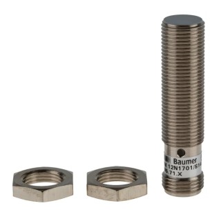 Baumer Threaded Barrel Inductive Proximity Sensor, M12, NPN Output, 30V DC, 4 mm Sensing, Nickel Plated IFRM 12N1701/S14L