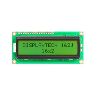 Displaytech Alphanumeric LCD Monochrome Display, 2 x 16 Characters, LED Backlight, 162J BC BW